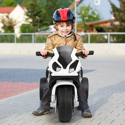 Moto Electrique Pour Enfants À 3 Roues Avec Phare Lumineux Musiques 6 V / 4Ah 2,5 Km/H Pour Garçons Et Filles 18-36 Mois Bleu/Noir/Rouge