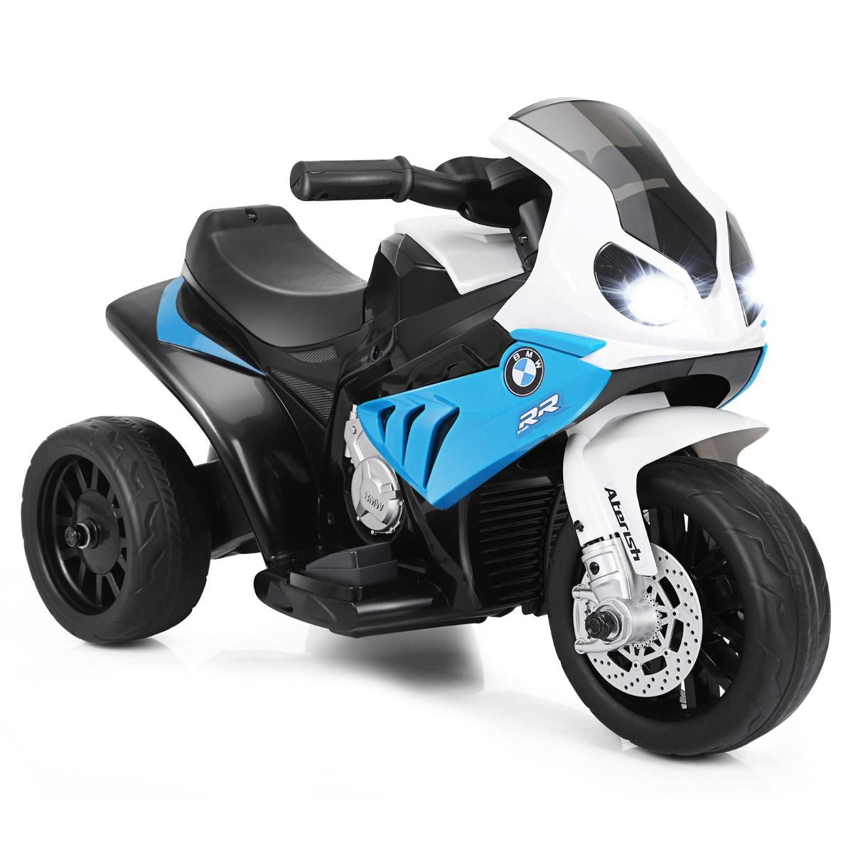 Moto Electrique Pour Enfants À 3 Roues Avec Phare Lumineux Musiques 6 V / 4Ah 2,5 Km/H Pour Garçons Et Filles 18-36 Mois Bleu/Noir/Rouge