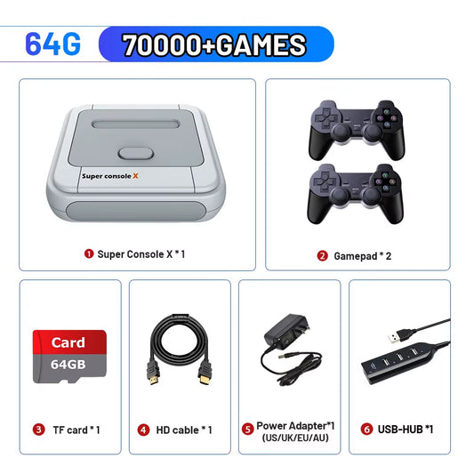 Game Box Super Console X Retro Video Game Console Support 90000 Games 50 Emulators for PS1/PSP/MAME/DC with Controllers